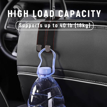 Car Seat Back Storage Hook, Car Seat Headrest Hook,Car Hooks for Purses and Bags, Purse Holder for Car, Leather Car Seat Back Storage Hook Double Hook Car Seat Hangers Organization Accessories